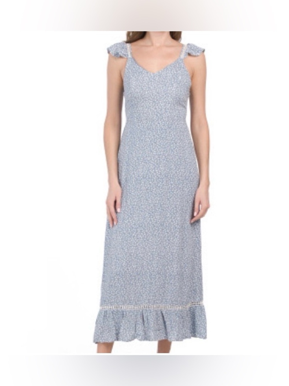Japna ruffle cap sleeve maxi dress